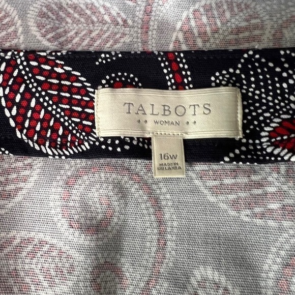 Talbots A Line Skirt Navy with Red & White 16W - Picture 3 of 4